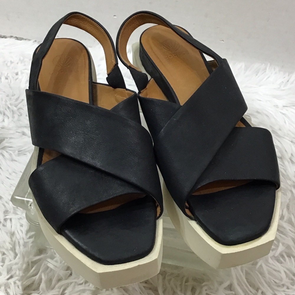 Coclico black leather Serena platform sandals Spain 37
